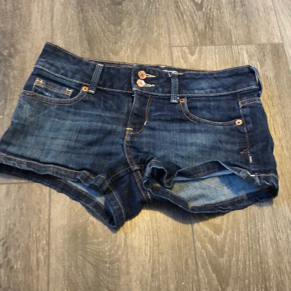 Dark wash jean short